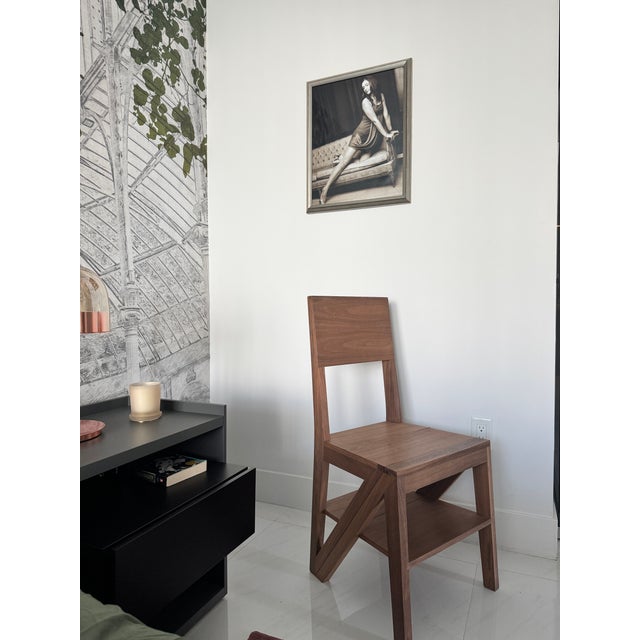 Brown Morelato Scala Organic Walnut Transforming Chair / Ladder – Natural Oil Finish – Italian Modern For Sale - Image 8 of 9