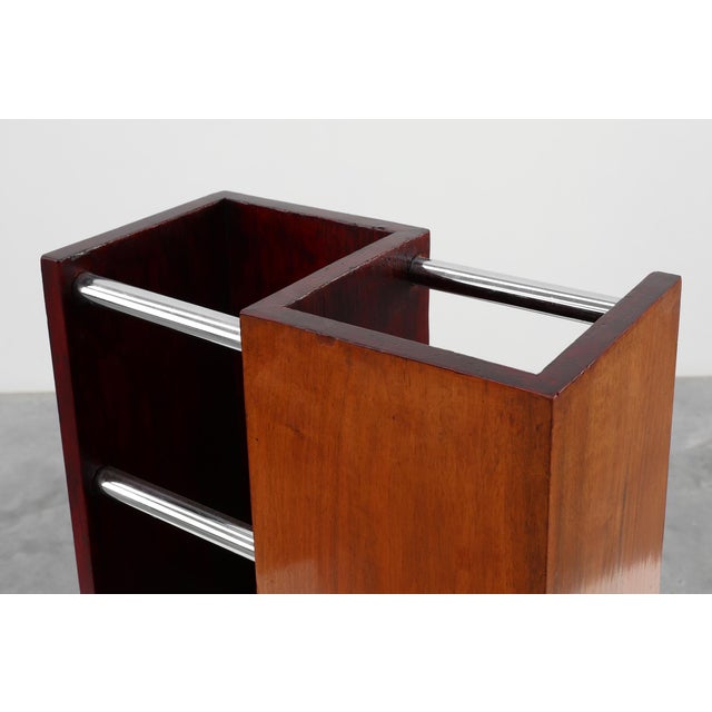 Art Deco Early Umbrella Stand in Wood and Metal, France, 1910s For Sale - Image 4 of 12