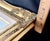 Vintage Classic Gold Gilt Style Wood Ornate Baroque/Rococo Style Frame Featuring a Built-in Linen Liner With Fillet Excellent Condition For Sale - Image 12 of 18