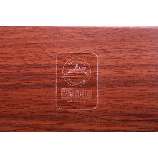 Variett Side Table with Wheels, Chrome and Wood Look from Bremshey, 1960s For Sale - Image 9 of 10