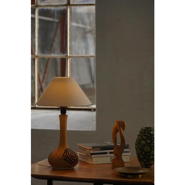 Ceramic Mid-Century Danish Brutalist Stoneware Table Lamp, 1960s-1970s For Sale - Image 7 of 15