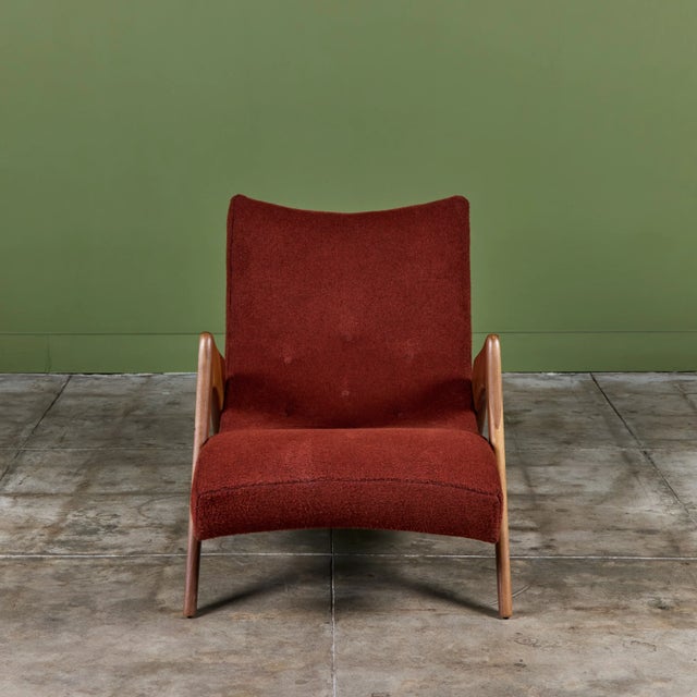 Mid-Century Modern Adrian Pearsall "Crescent" Chaise Lounge for Craft Associates For Sale - Image 3 of 17