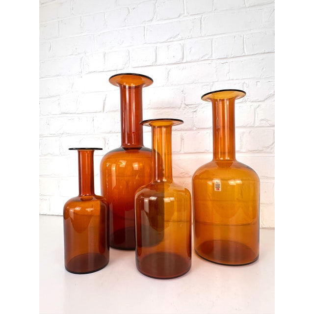 Brown Amber Floor Vase Vases by Otto Brauer for Holmegaard, Denmark, 1960s, Set of 4 For Sale - Image 8 of 13
