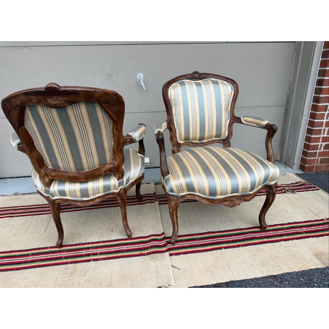 Pair of 18th Century French Louis XV Walnut Fauteuils, Carved Provincial Armchairs For Sale - Image 18 of 18