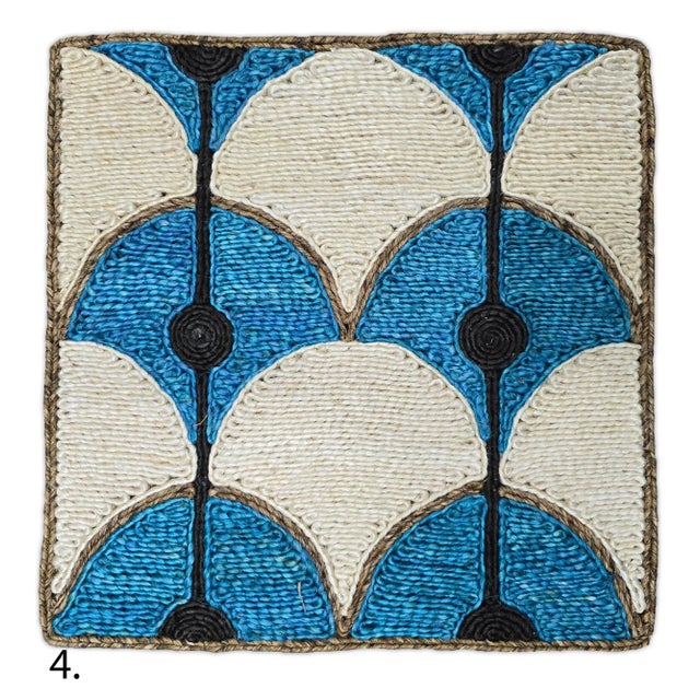 Boho Chic Natural Abaca Premium Fiber Rugs in Colors 2x2Ft. For Sale - Image 3 of 12