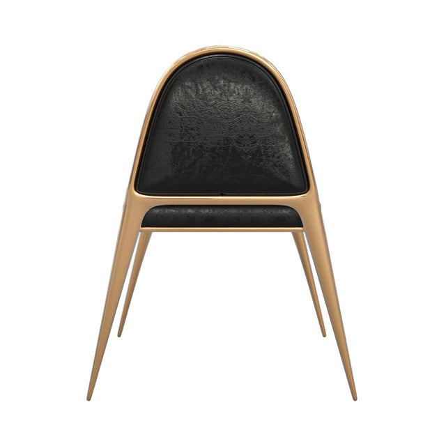 "Phantom" Chair, With Bronze and Tailor Made Leather For Sale In Los Angeles - Image 6 of 8