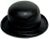 1970s Magritte style bowler hat sculpture, Whimsical, lacquered plaster model of a iconic surrealist focal point. Unmarked.