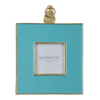 Wildwood Aqua Enamel Wall Frame, Medium For Sale
