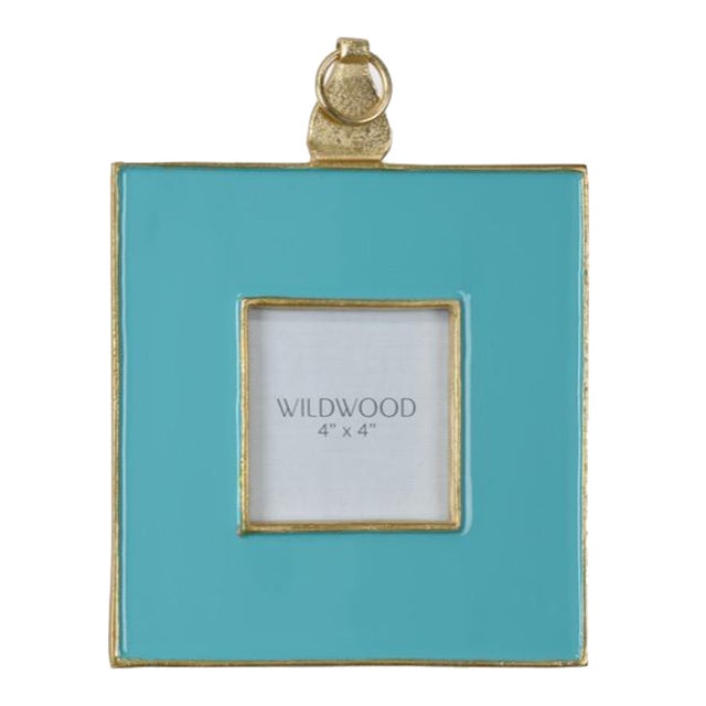 Wildwood Aqua Enamel Wall Frame, Medium For Sale
