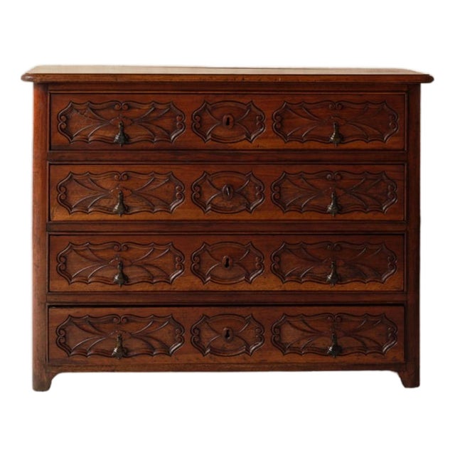 19th Century French Walnut Chest of Drawers For Sale