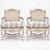 French Louis XV Style Carved Shell & Painted Caned Bergere Chairs -Pair For Sale In Atlanta - Image 6 of 11