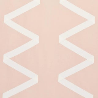 Schumacher Legere Silk & Linen Applique Fabric in Ivory on Blush For Sale