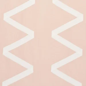 Schumacher Legere Silk & Linen Applique Fabric in Ivory on Blush