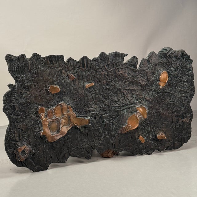 1960s 1960s Large Brutalist Patinated Bronze Wall Sculpture by Enrico Donati For Sale - Image 5 of 12