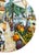 1980s Vintage Brunelli Designs Made in Italy Folk Art Market Scene Ceramic Salad Plates - Set of 6 For Sale - Image 16 of 18