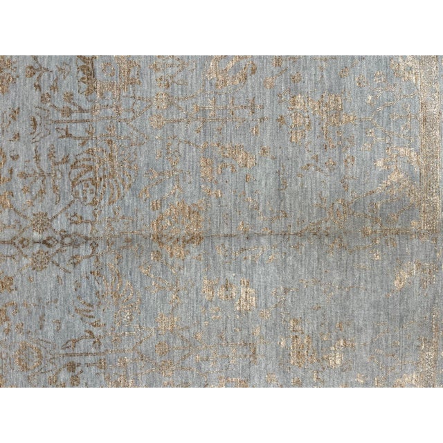 Silk and wool pile genuine had made very fine Modern style rug -