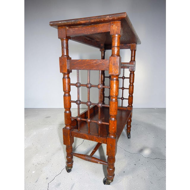 English Mid 19th Century English Stick and Ball Rolling Book Stand / Cart / Shelf For Sale - Image 3 of 10