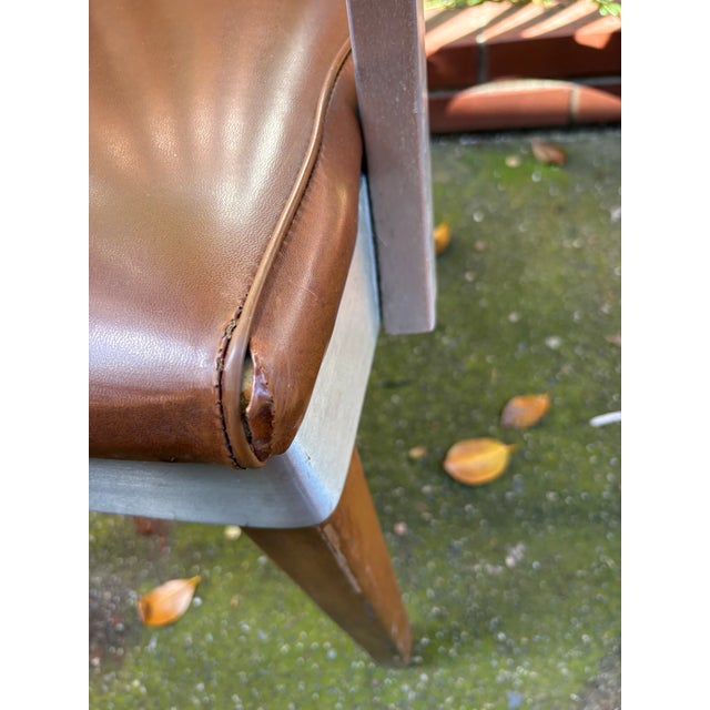 Vintage Shaw Walker Industrial Armchair in Wood and Brushed Steel - Restoration Project For Sale In San Francisco - Image 6 of 8
