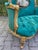 1980 French Artisan Louis XVI Gold Green Velvet Settee For Sale - Image 11 of 12