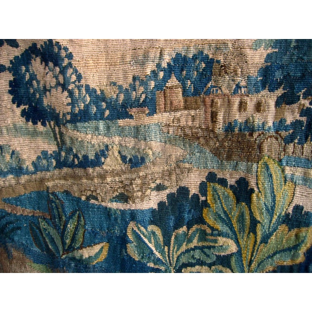 French Aubusson Tapestry Verdure Two Magpies in a Tree 18 Century For Sale - Image 9 of 12