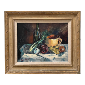 Peter Hamlett Signed Oil on Board Still Life Dated 1966, Laguna Beach