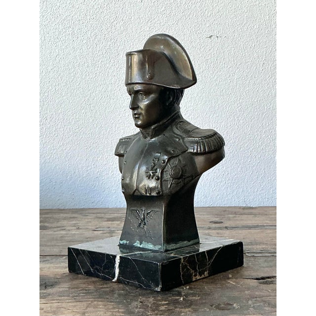 Bronze Vintage Patinated Bronze Bust of Napoleon For Sale - Image 8 of 12
