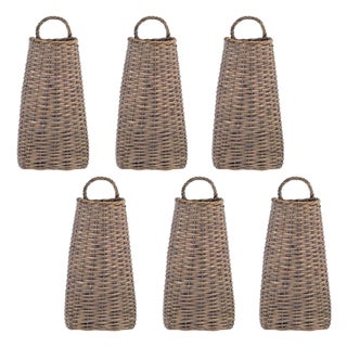Woven Willow Wall Basket (Set of 6) For Sale