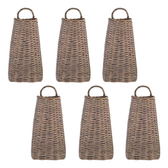 Woven Willow Wall Basket (Set of 6) For Sale