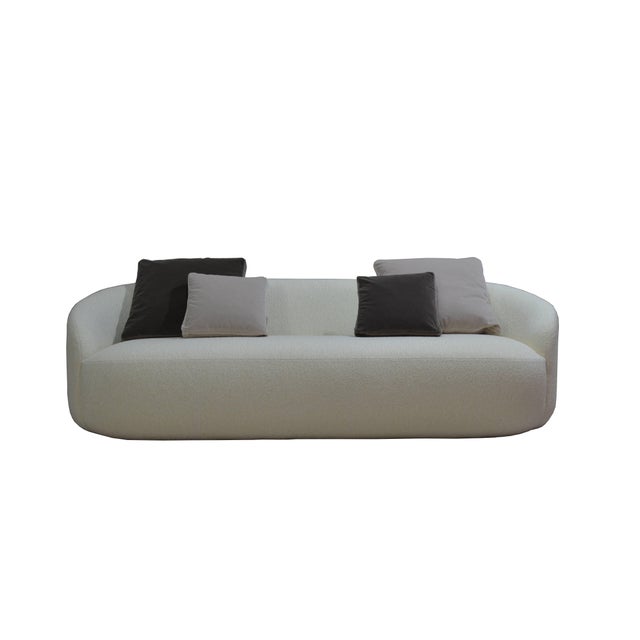 Cottonflower 240 Cloud Curved Sofa in White Boucle by Danu Chirinciuc for Kabinet For Sale - Image 6 of 6