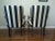 1940s Pair of Black Chairs, Sheraton Style, With New Upholstery in Cream & Black Stripes For Sale In Los Angeles - Image 6 of 9