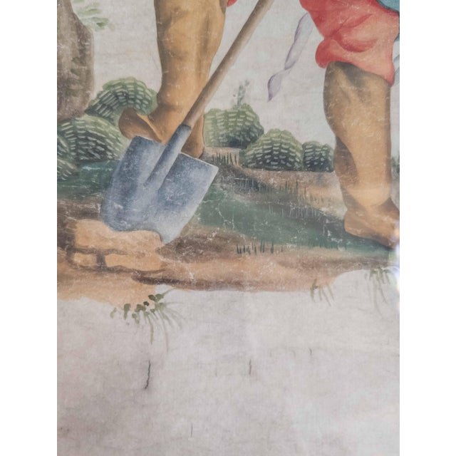 19th Century French Chinoiserie Chinese Export Style Watercolor Painting For Sale - Image 14 of 18
