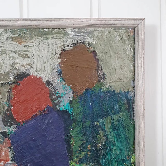 1960s Mid-Century Swedish Abstract Figurative Oil Painting "Gruppen" by Gösta Falck For Sale - Image 6 of 18