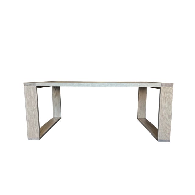 Carre Rectangular Solid White Oak Dining Table Natural 78" For Sale - Image 4 of 9