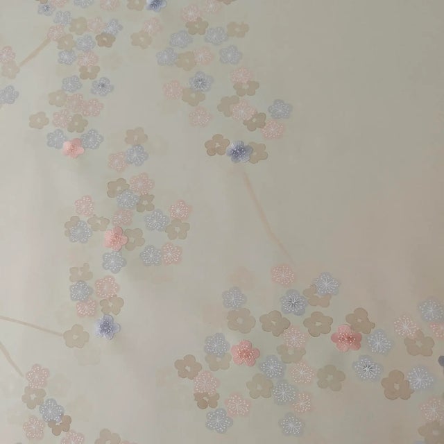 Art Deco Cherry Blossom Mural Hand Painted Silk Wallpaper Bedroom Feature Wall Panels For Sale - Image 3 of 5