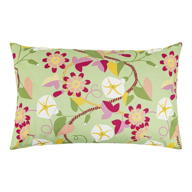 The House Of Scalamandré Morning Glory Lumbar Pillow In Meadow For Sale