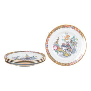 Japan Series Dinner Plates in Faience from Rörstrand, Sweden, Set of 5 For Sale