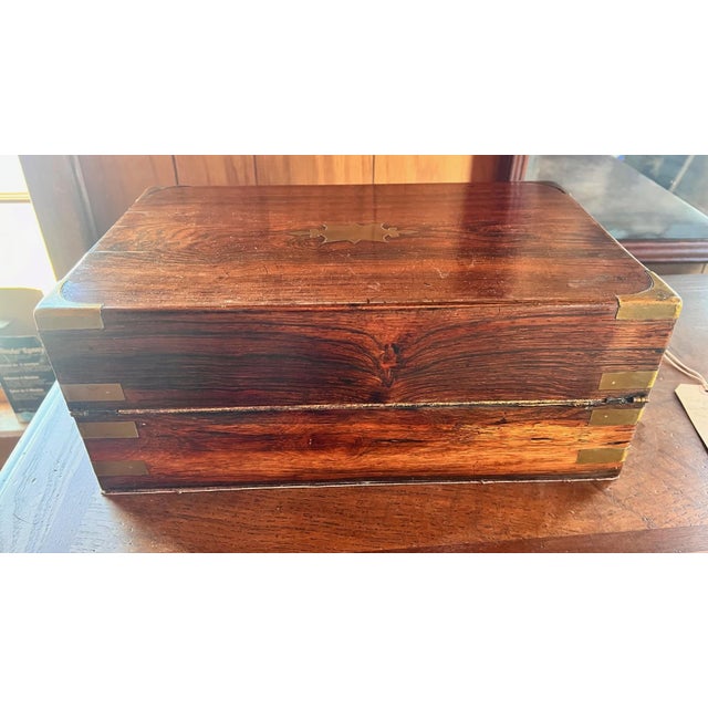 Brown Restored Rosewood Writing Box Circa 1900 For Sale - Image 8 of 12