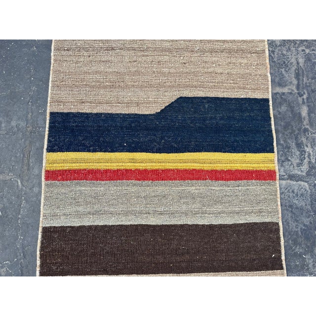 1980s Afghan Flat Weave Vintage Maldari Tribal Kilim Runner Rug For Sale - Image 4 of 7