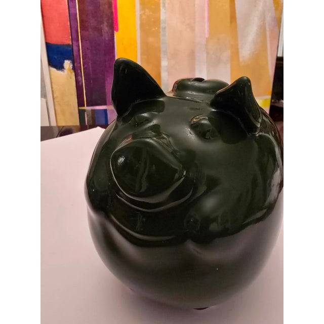 Vintage Mid Century Modern Jade Color Piggy Bank For Sale - Image 11 of 11