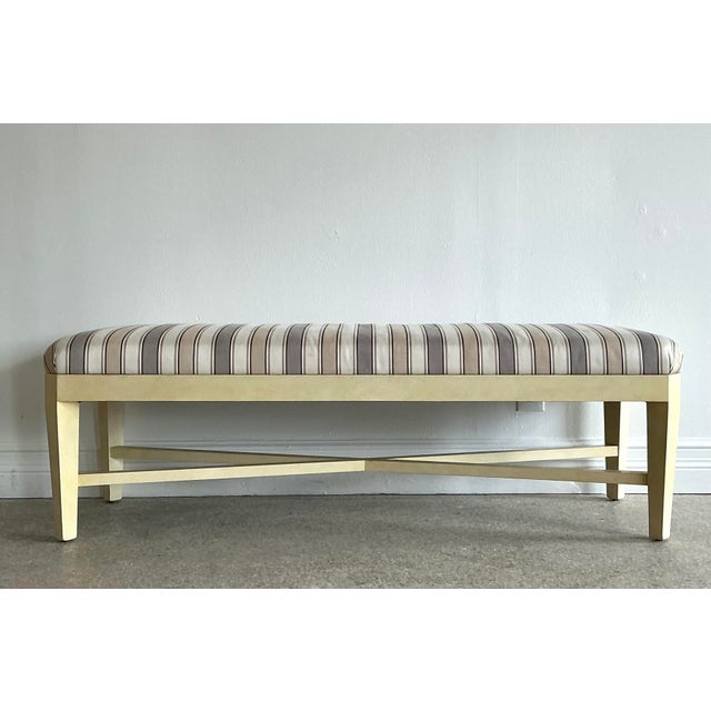 Mid-Century Modern Vintage Angled Long Bench For Sale - Image 3 of 12