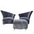 Gray MCM Asymmetrical Lounge Chairs and Ottoman Newly Reupholstered For Sale - Image 8 of 8