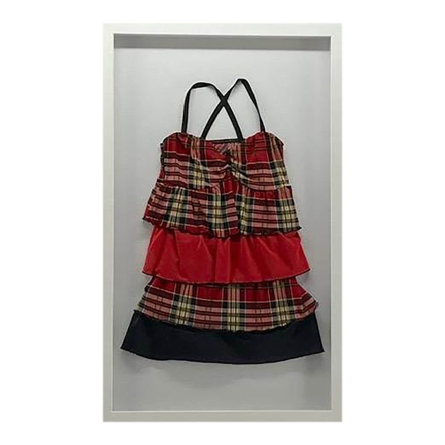 Vintage Red Plaid Swimsuit Framed For Sale