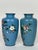 A Pair of Japanese Blue Ground Enamel Vases For Sale - Image 10 of 11