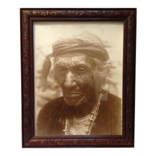 Old Navajo Man Framed Photograph For Sale