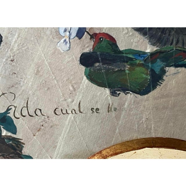 Bernardo Ferrándiz Bádenes, Fan, Valencia, Málaga, 1882, Oil on Silk, Framed, Set of 2 For Sale - Image 11 of 14