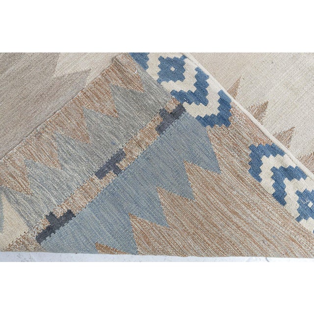 Modern Swedish Style Geometric Flat Weave Wool Rug by Doris Leslie Blau For Sale - Image 9 of 9