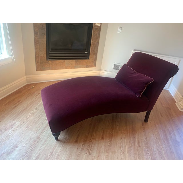 Contemporary Upholstered Burgundy Chaise Lounge Chairish