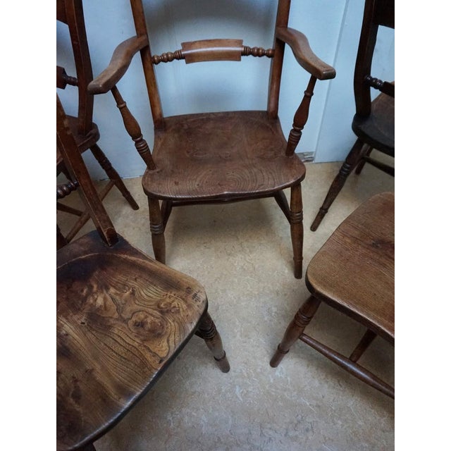 English Oxford Windsor Chairs, 1860s, Set of 5 For Sale - Image 3 of 18