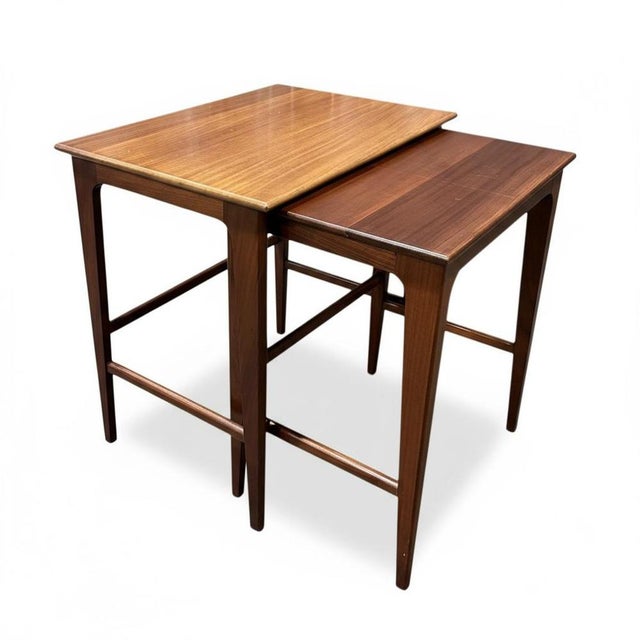 Wood Mid-Century Modern Teak Nesting Tables by John Herbert, 1960s, Set of 2 For Sale - Image 7 of 7