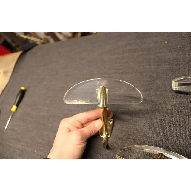 1950s Italian Acrylic & Brass Wall Hangings, 1950s, Set of 3 For Sale - Image 5 of 9